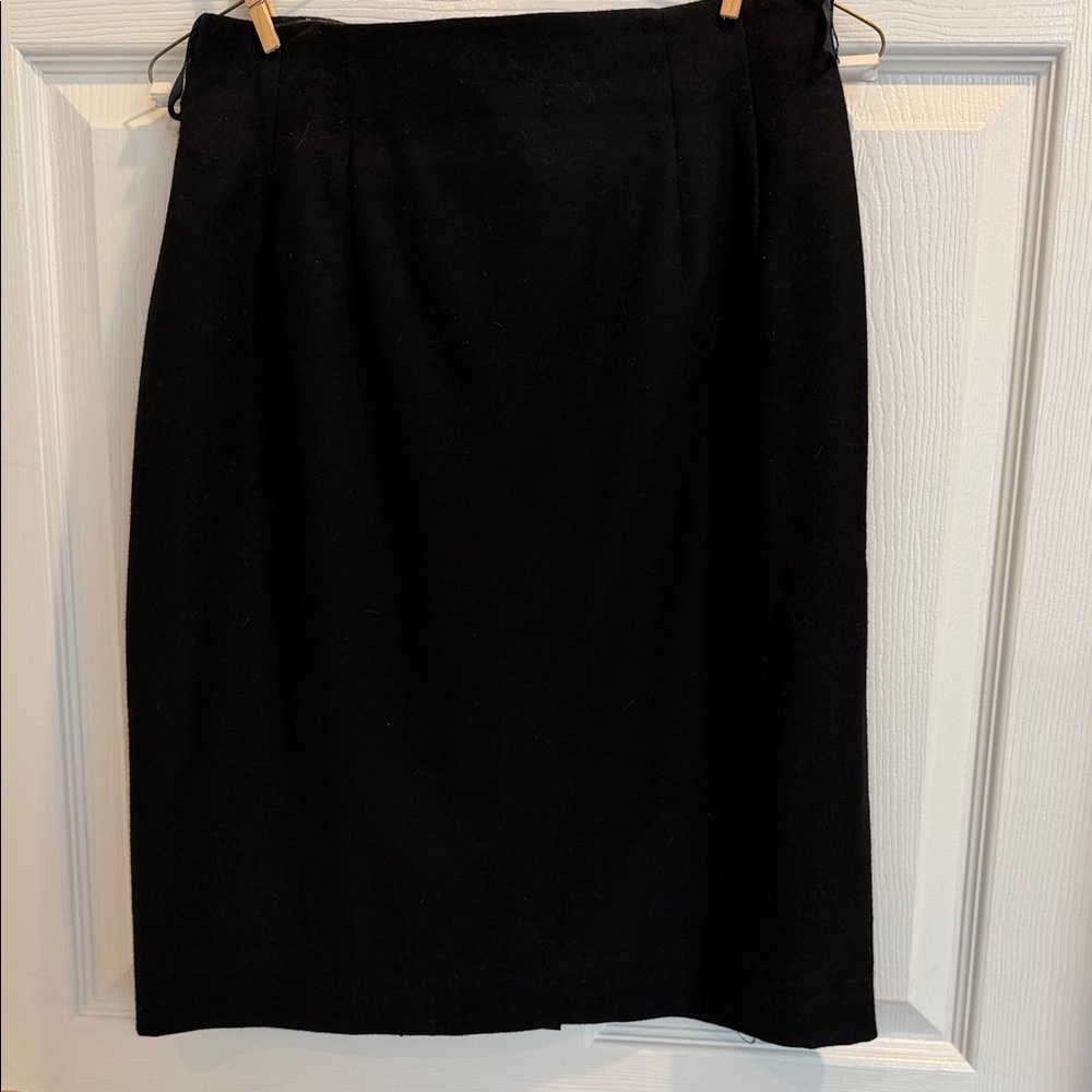 Adolfo 100% Wool Black Skirt